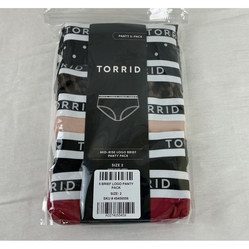 Women's Underwear Briefs Panties Cotton Lot Of 5 Size 2X Torrid Printed Logo
